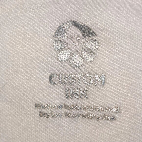 Large Long Sleeve White/Black Polyester/Cotton T-Shirt 45i - Picture 3 of 7